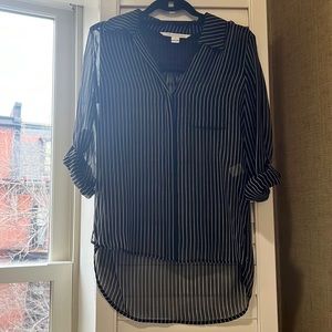 DVF black sheer top size 0